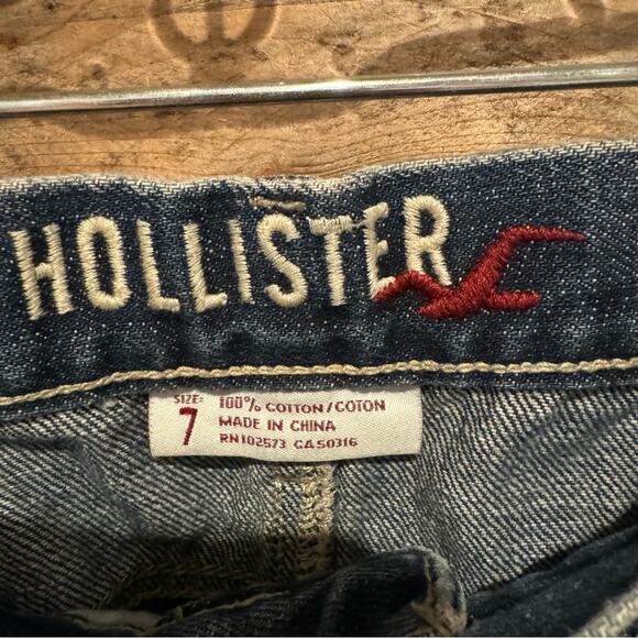 Hollister Y2K Retro 2000's Micro Mini Vintage Denim Skirt 7 Skater Fairy Grunge - Picture 15 of 16